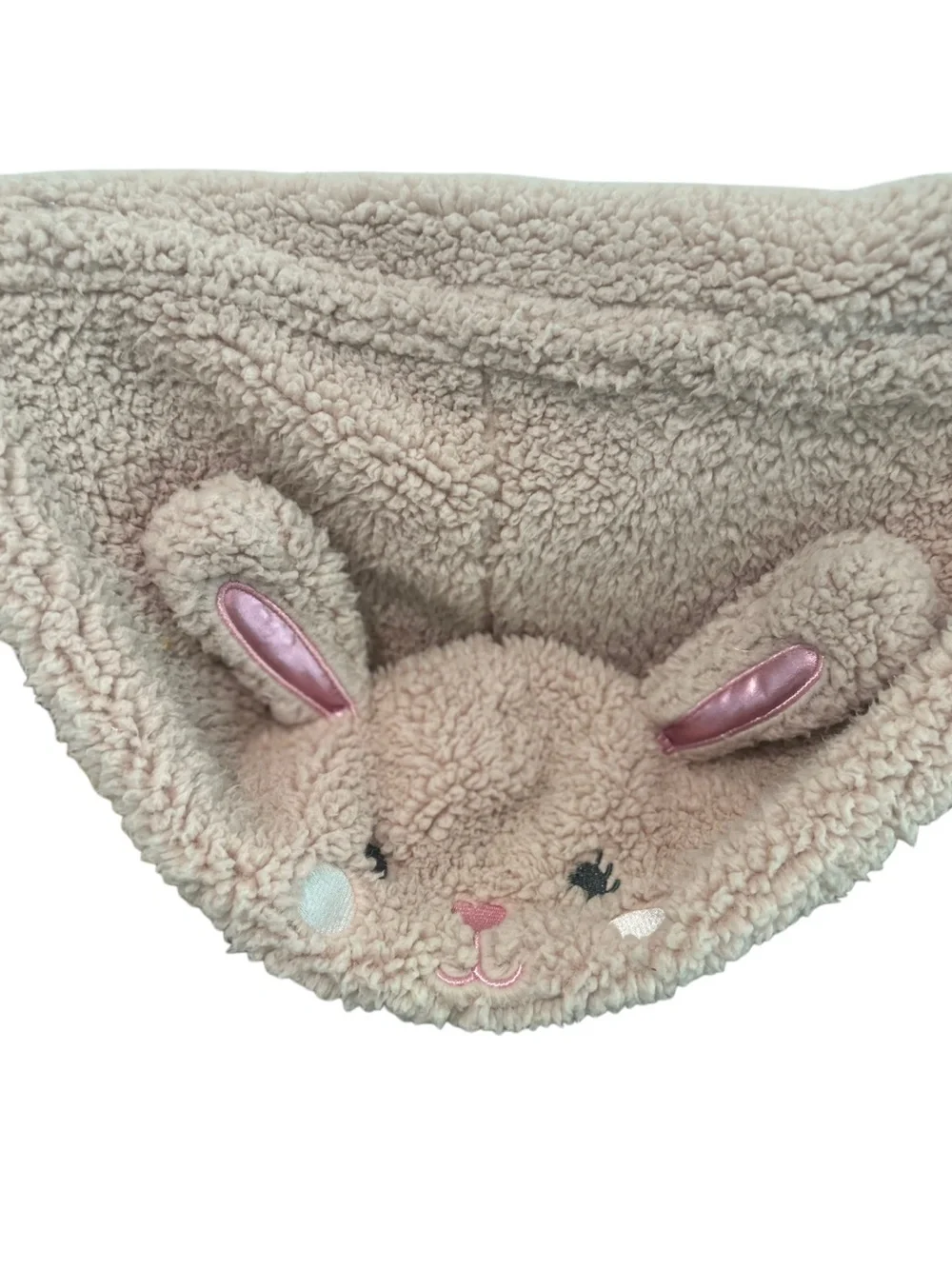Cozy Blush Pink Sherpa Hooded Wrap Blanket | Animal Ears